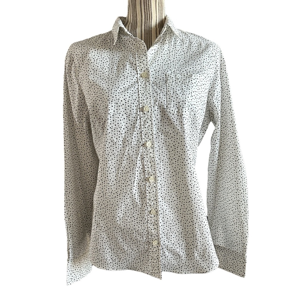 JCrew stars long sleeve large button down top shirt collared front pocket